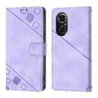 For Honor 50 SE Skin-feel Embossed Leather Phone Case(Light Purple) - 2