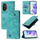 For Honor 50 SE Skin-feel Embossed Leather Phone Case(Green) - 1