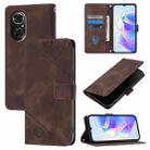 For Honor 50 SE Skin-feel Embossed Leather Phone Case(Brown) - 1