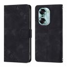 For Honor 60 Skin-feel Embossed Leather Phone Case(Black) - 2