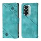 For Honor 60 Pro Skin-feel Embossed Leather Phone Case(Green) - 2