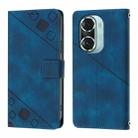 For Honor 60 Pro Skin-feel Embossed Leather Phone Case(Blue) - 2