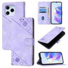 For Honor 60 SE Skin-feel Embossed Leather Phone Case(Light Purple) - 1