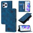 For Honor 60 SE Skin-feel Embossed Leather Phone Case(Blue) - 1