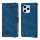 For Honor 60 SE Skin-feel Embossed Leather Phone Case(Blue) - 2