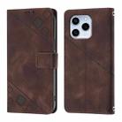 For Honor 60 SE Skin-feel Embossed Leather Phone Case(Brown) - 2