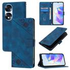 For Honor 70 Pro Skin-feel Embossed Leather Phone Case(Blue) - 1