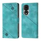 For Honor 80 Skin-feel Embossed Leather Phone Case(Green) - 2