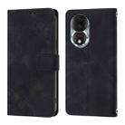 For Honor 80 Skin-feel Embossed Leather Phone Case(Black) - 2