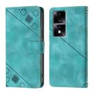 For Honor 80 GT Skin-feel Embossed Leather Phone Case(Green) - 2