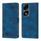 For Honor 80 GT Skin-feel Embossed Leather Phone Case(Blue) - 2