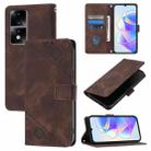 For Honor 80 GT Skin-feel Embossed Leather Phone Case(Brown) - 1