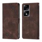 For Honor 80 GT Skin-feel Embossed Leather Phone Case(Brown) - 2