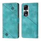 For Honor 90 Pro Skin-feel Embossed Leather Phone Case(Green) - 2