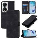 For Honor 90 Smart / X7b 4G / 5G Skin-feel Embossed Leather Phone Case(Black) - 1