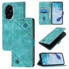 For Honor 200 Skin-feel Embossed Leather Phone Case(Green) - 1