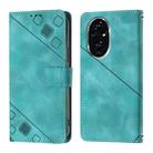 For Honor 200 Skin-feel Embossed Leather Phone Case(Green) - 2