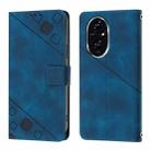 For Honor 200 Skin-feel Embossed Leather Phone Case(Blue) - 2