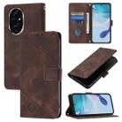 For Honor 200 Skin-feel Embossed Leather Phone Case(Brown) - 1