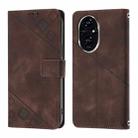 For Honor 200 Skin-feel Embossed Leather Phone Case(Brown) - 2