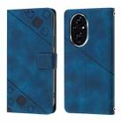 For Honor 200 Pro Skin-feel Embossed Leather Phone Case(Blue) - 2