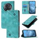 For Honor Magic5 Pro Skin-feel Embossed Leather Phone Case(Green) - 1