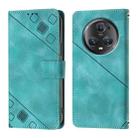 For Honor Magic5 Pro Skin-feel Embossed Leather Phone Case(Green) - 2