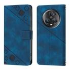 For Honor Magic5 Pro Skin-feel Embossed Leather Phone Case(Blue) - 2