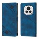 For Honor Magic6 5G Global Skin-feel Embossed Leather Phone Case(Blue) - 2