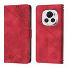 For Honor Magic6 5G Global Skin-feel Embossed Leather Phone Case(Red) - 2