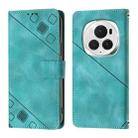 For Honor Magic6 Pro 5G Global Skin-feel Embossed Leather Phone Case(Green) - 2