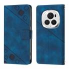 For Honor Magic6 Pro 5G Global Skin-feel Embossed Leather Phone Case(Blue) - 2