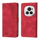 For Honor Magic6 Pro 5G Global Skin-feel Embossed Leather Phone Case(Red) - 2