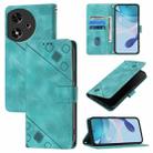 For Honor Play 50 Skin-feel Embossed Leather Phone Case(Green) - 1