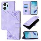 For Honor X7a / Play7T 5G Skin-feel Embossed Leather Phone Case(Light Purple) - 1