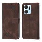 For Honor X7a / Play7T 5G Skin-feel Embossed Leather Phone Case(Brown) - 2