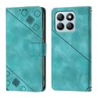 For Honor X8b Skin-feel Embossed Leather Phone Case(Green) - 2