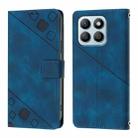 For Honor X8b Skin-feel Embossed Leather Phone Case(Blue) - 2