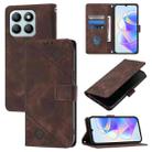 For Honor X8b Skin-feel Embossed Leather Phone Case(Brown) - 1