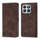 For Honor X8b Skin-feel Embossed Leather Phone Case(Brown) - 2