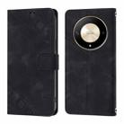 For Honor X9b / Magic6 Lite 5G Global Skin-feel Embossed Leather Phone Case(Black) - 2