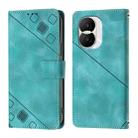 For Honor X40i Skin-feel Embossed Leather Phone Case(Green) - 2