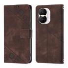 For Honor X40i Skin-feel Embossed Leather Phone Case(Brown) - 2