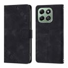 For Honor X6b Skin-feel Embossed Leather Phone Case(Black) - 3