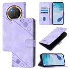 For Honor X9c 5G Global Skin-feel Embossed Leather Phone Case(Light Purple) - 1