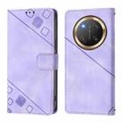 For Honor X9c 5G Global Skin-feel Embossed Leather Phone Case(Light Purple) - 3