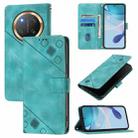 For Honor X9c 5G Global Skin-feel Embossed Leather Phone Case(Green) - 1