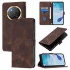 For Honor X9c 5G Global Skin-feel Embossed Leather Phone Case(Brown) - 1