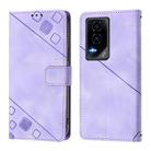 For Honor GT Skin-feel Embossed Leather Phone Case(Light Purple) - 2