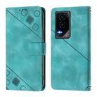 For Honor GT Skin-feel Embossed Leather Phone Case(Green) - 2